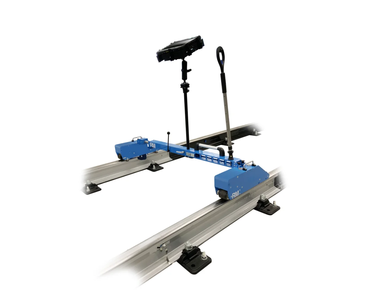 Rail corrugation and acoustic roughness measuring trolley for tracks and switches, Suitable for vignola and grooved rails Single Rail or Dual Rail trolley versions